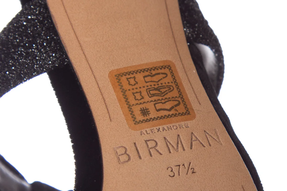 Alexandre Birman Black Crushed Velvet Heels SZ 37.5