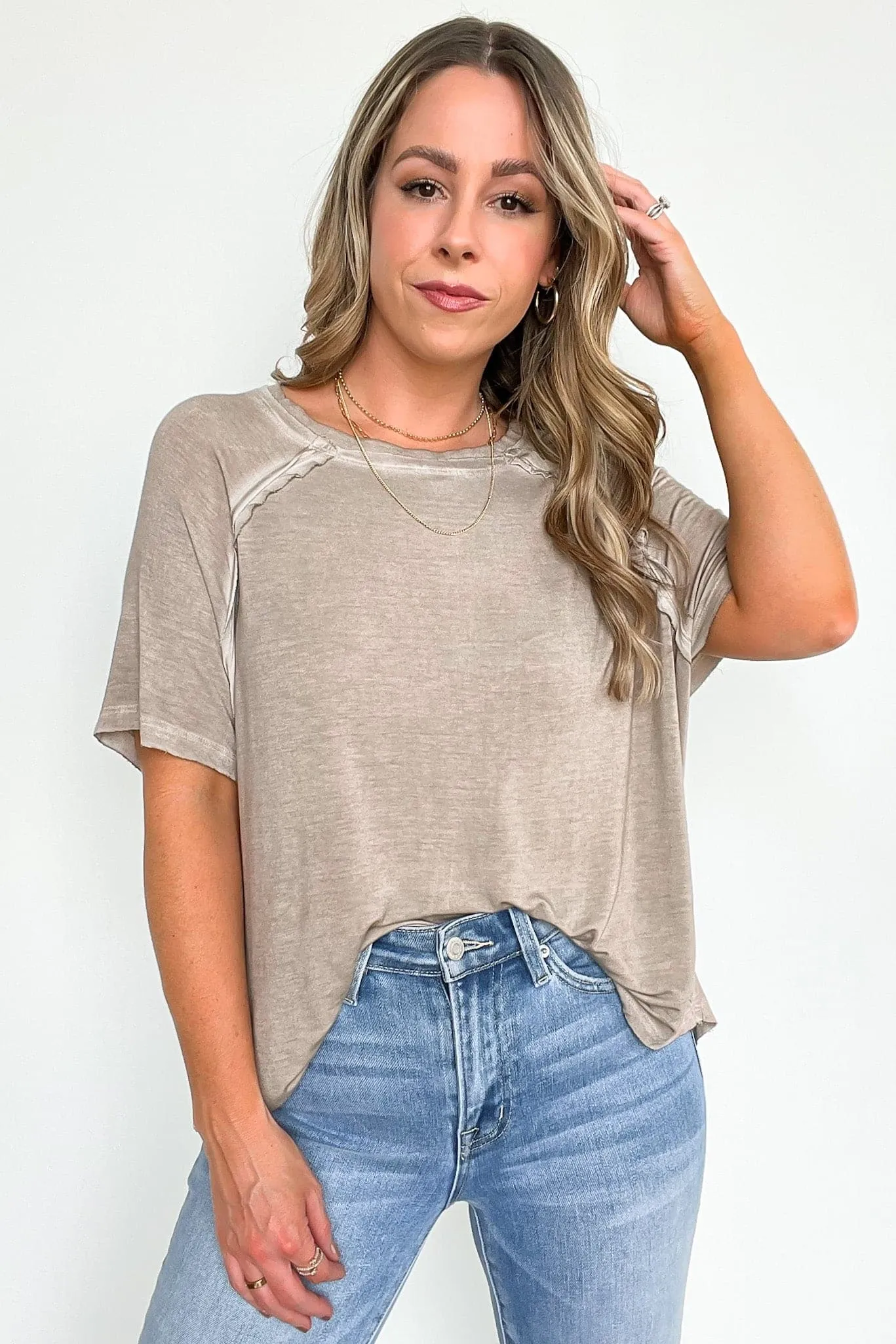 Alexi Mineral Washed Short Sleeve Relaxed Top - BACK IN STOCK