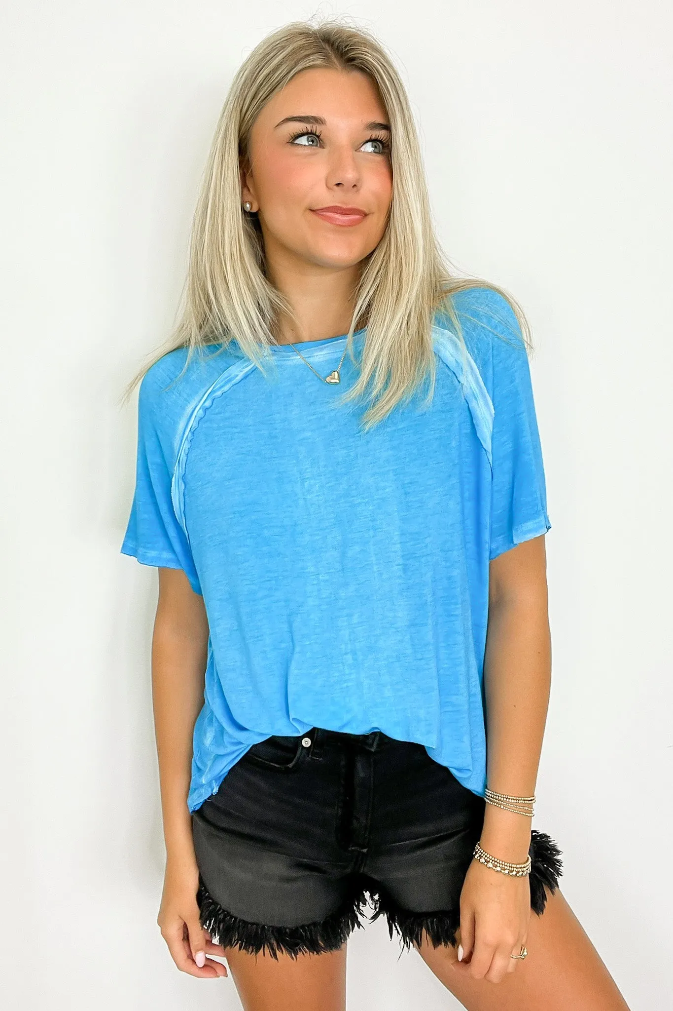 Alexi Mineral Washed Short Sleeve Relaxed Top - BACK IN STOCK