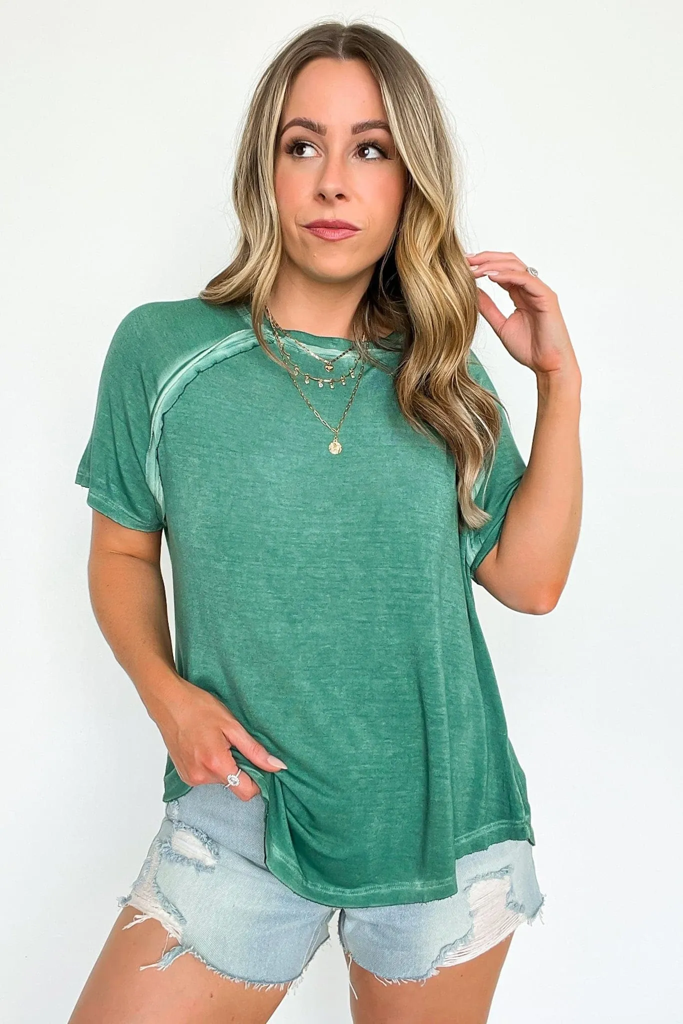 Alexi Mineral Washed Short Sleeve Relaxed Top - BACK IN STOCK