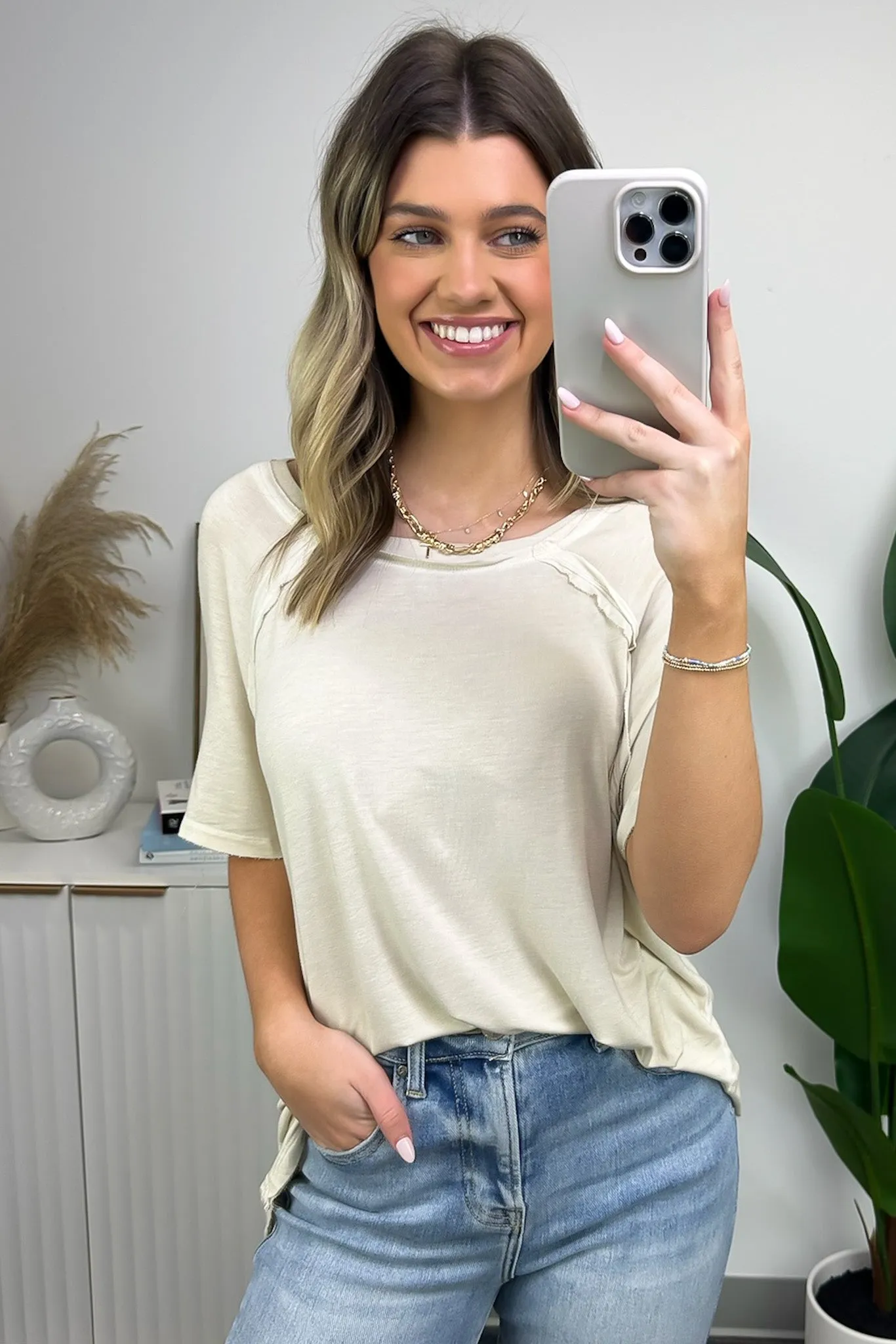 Alexi Mineral Washed Short Sleeve Relaxed Top - BACK IN STOCK