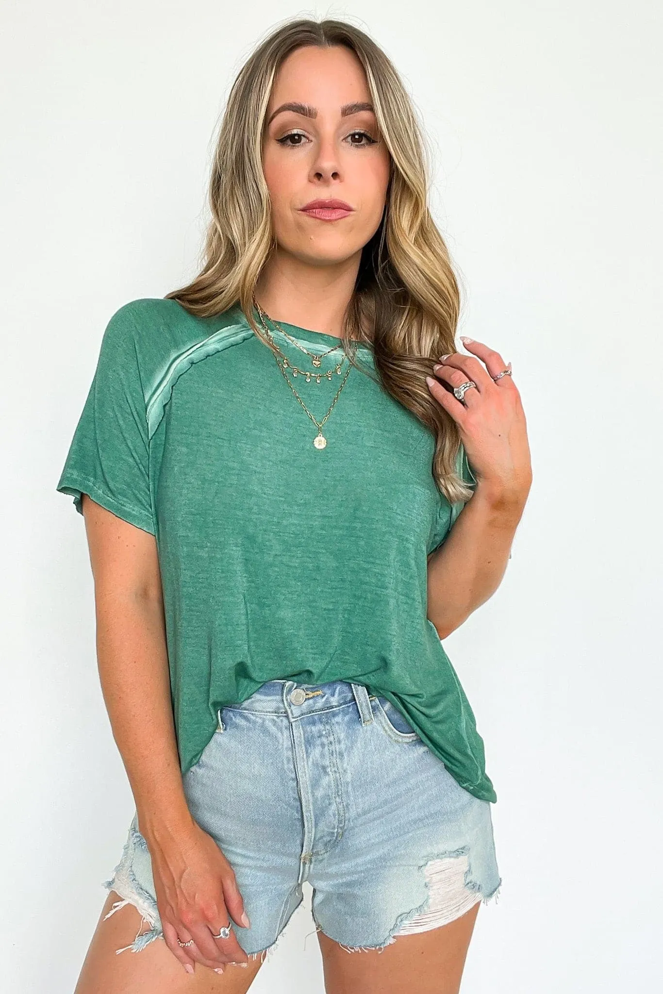 Alexi Mineral Washed Short Sleeve Relaxed Top - BACK IN STOCK