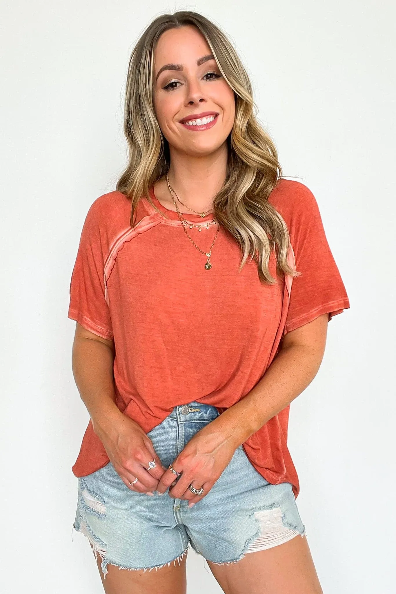 Alexi Mineral Washed Short Sleeve Relaxed Top - BACK IN STOCK