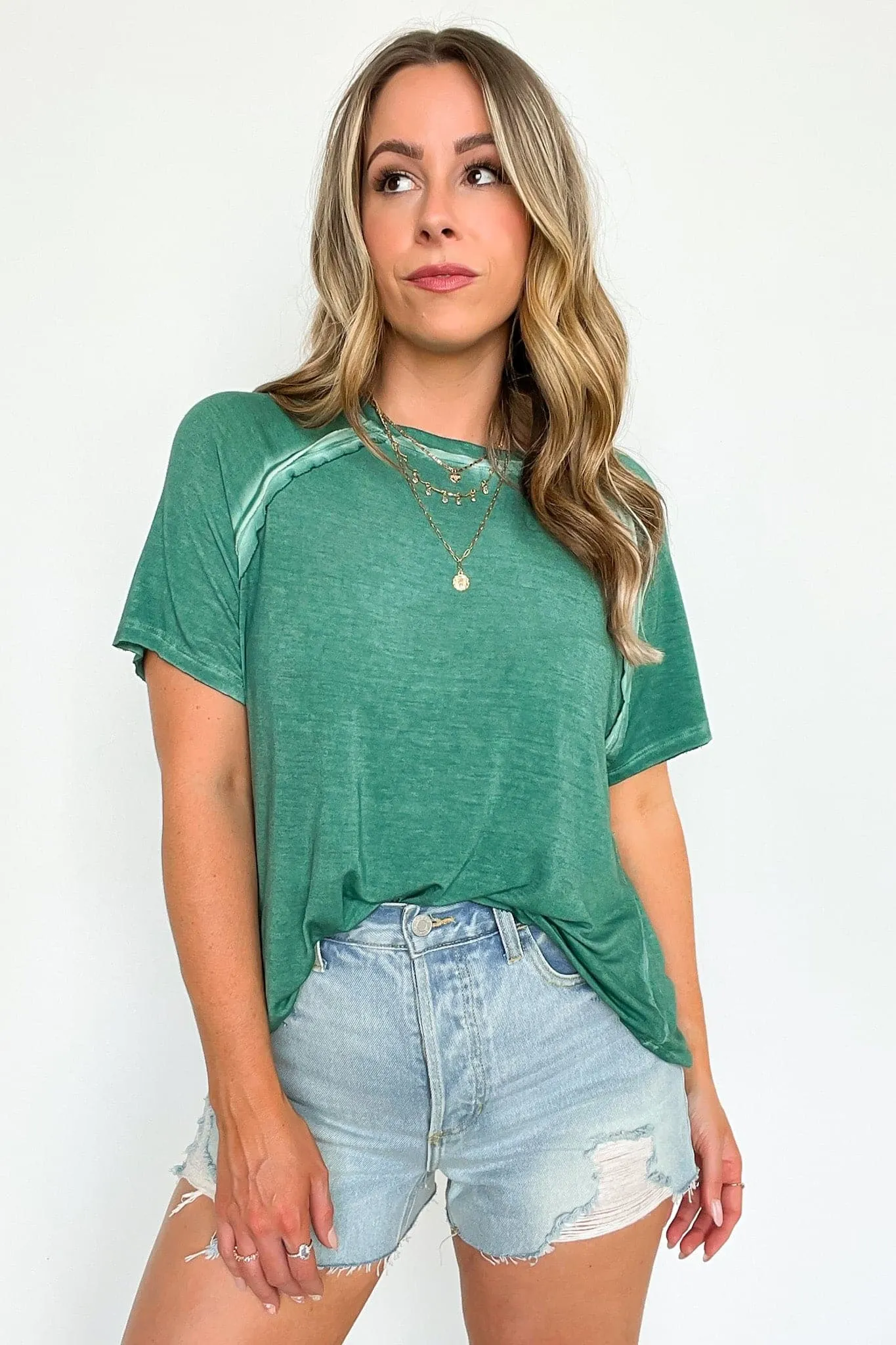 Alexi Mineral Washed Short Sleeve Relaxed Top - BACK IN STOCK