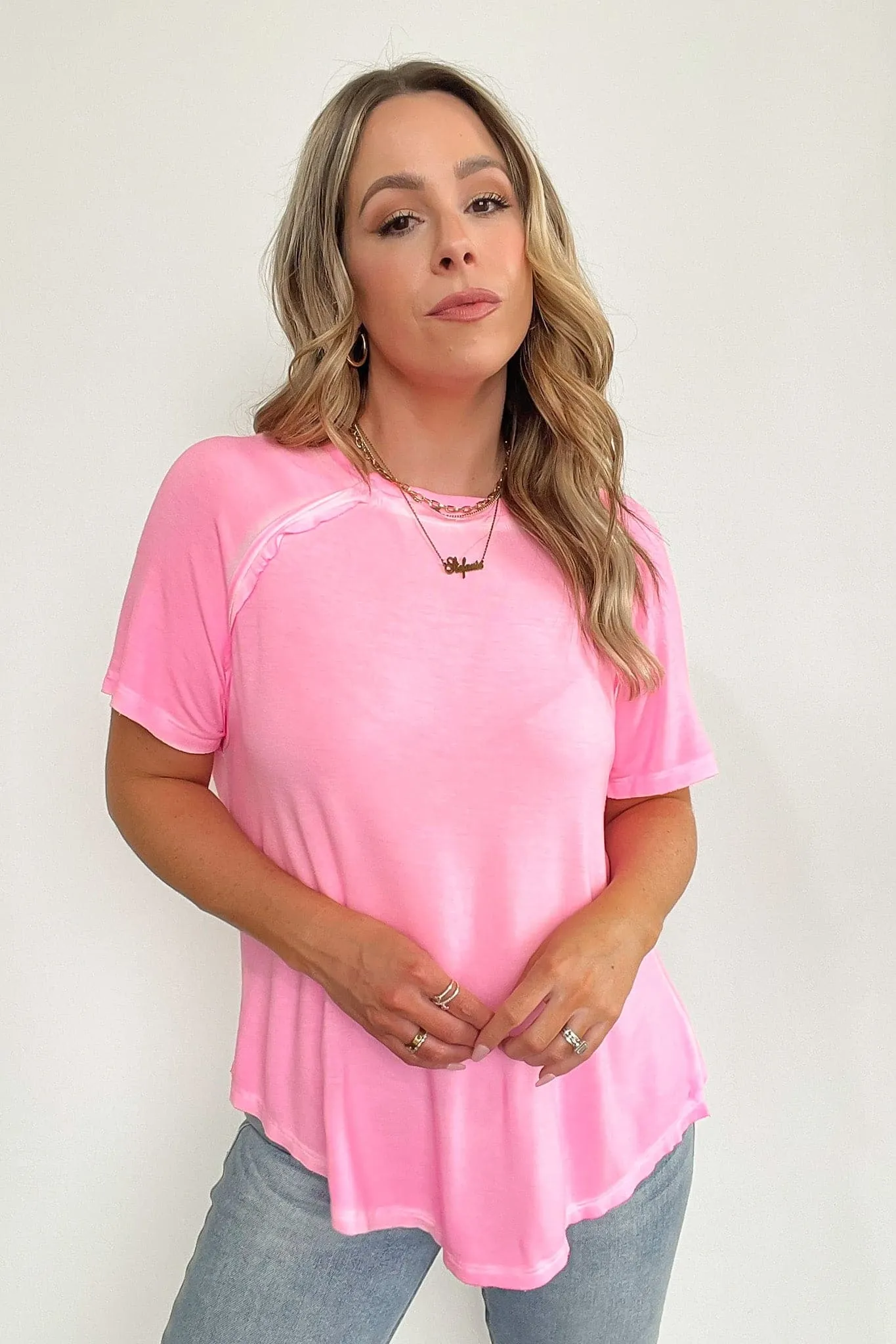 Alexi Mineral Washed Short Sleeve Relaxed Top - BACK IN STOCK