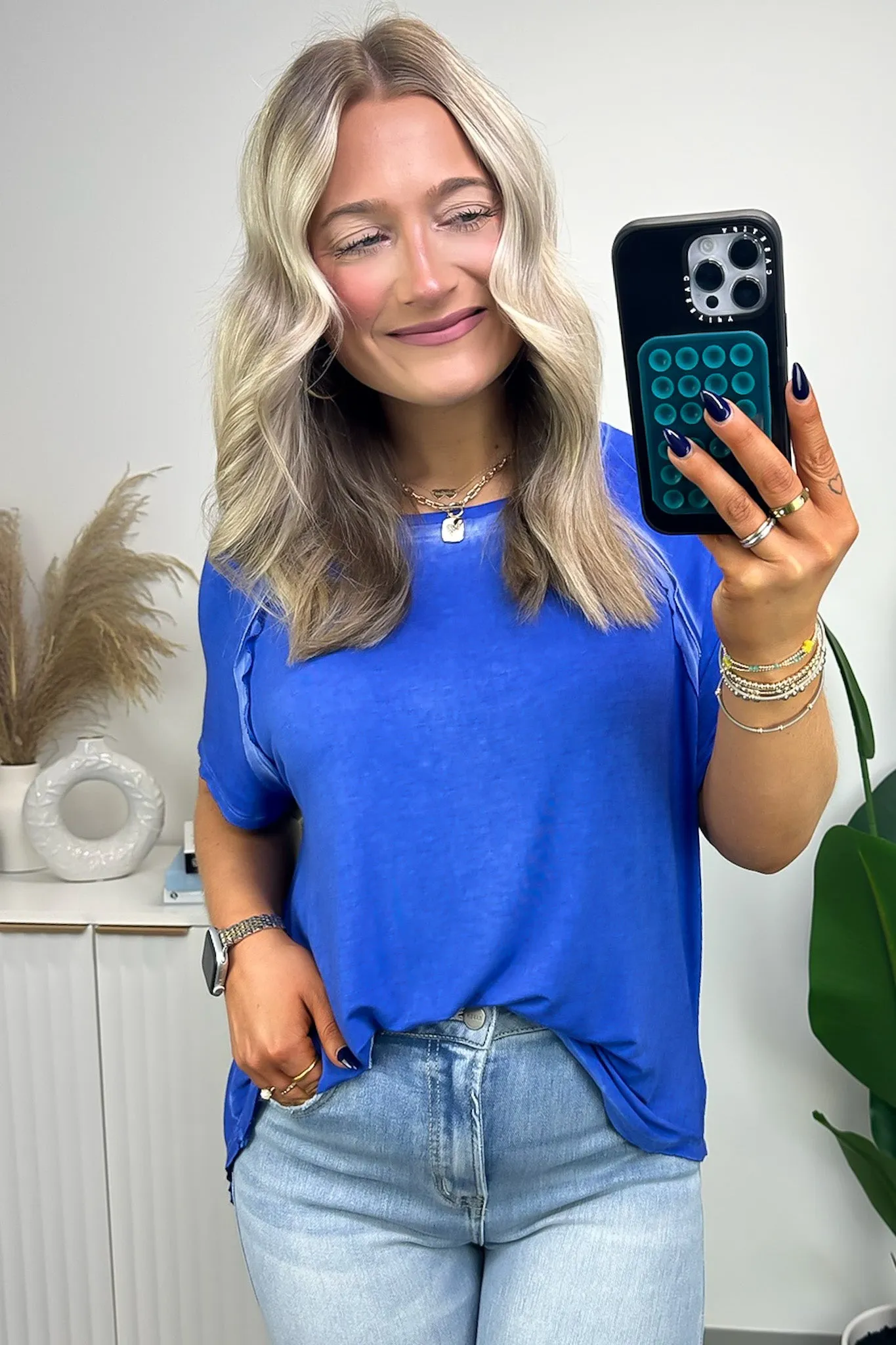 Alexi Mineral Washed Short Sleeve Relaxed Top - BACK IN STOCK