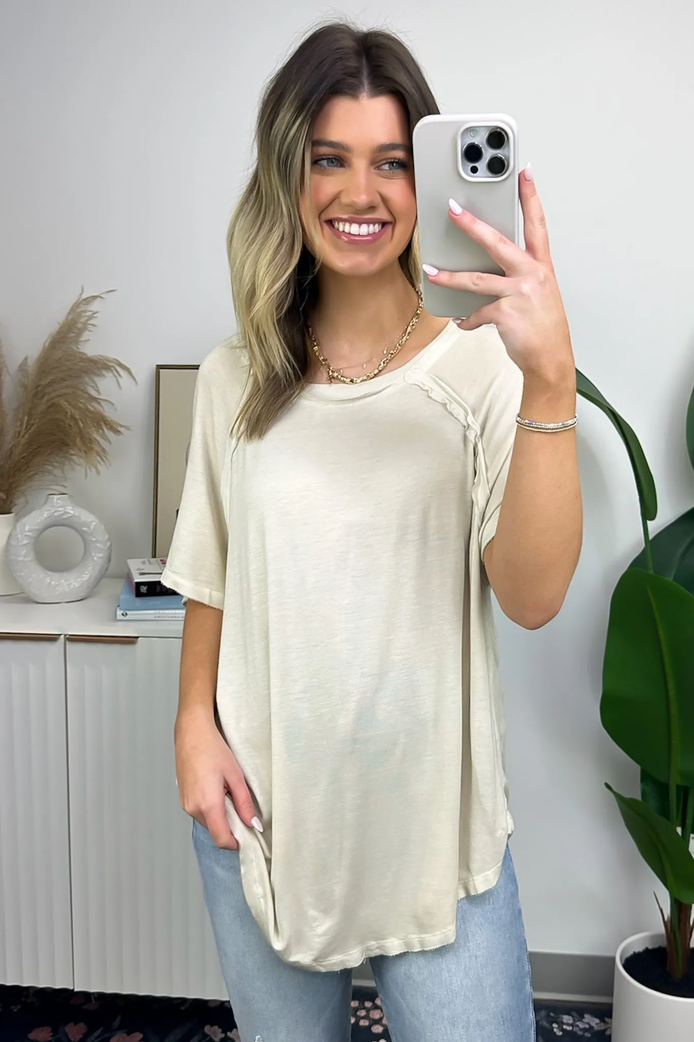 Alexi Mineral Washed Short Sleeve Relaxed Top - BACK IN STOCK