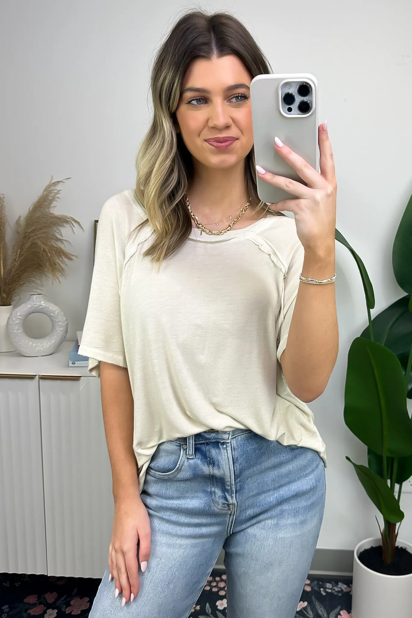 Alexi Mineral Washed Short Sleeve Relaxed Top - BACK IN STOCK