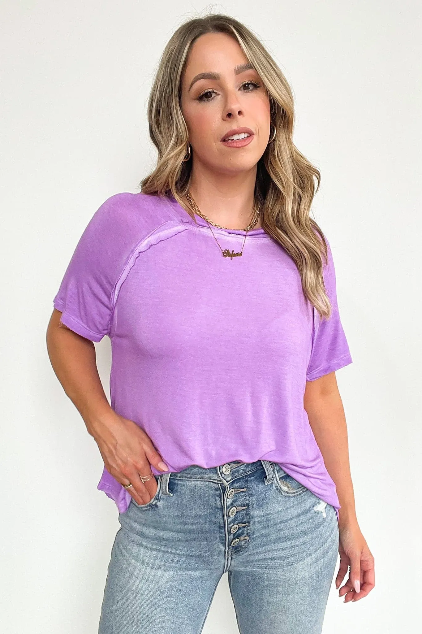 Alexi Mineral Washed Short Sleeve Relaxed Top - BACK IN STOCK