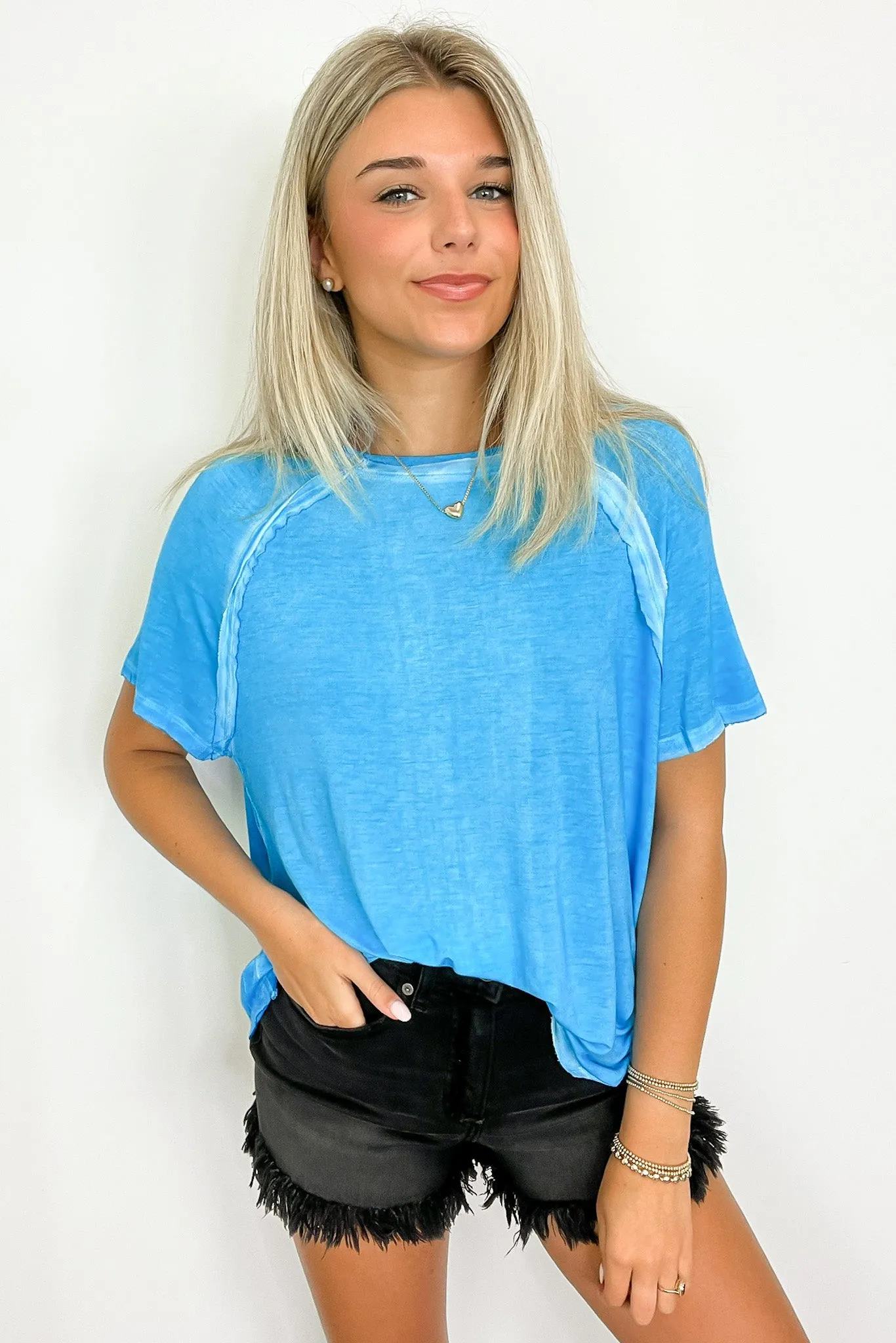 Alexi Mineral Washed Short Sleeve Relaxed Top - BACK IN STOCK