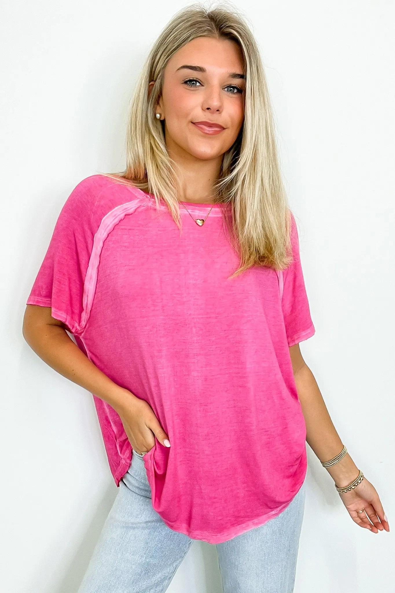 Alexi Mineral Washed Short Sleeve Relaxed Top - BACK IN STOCK