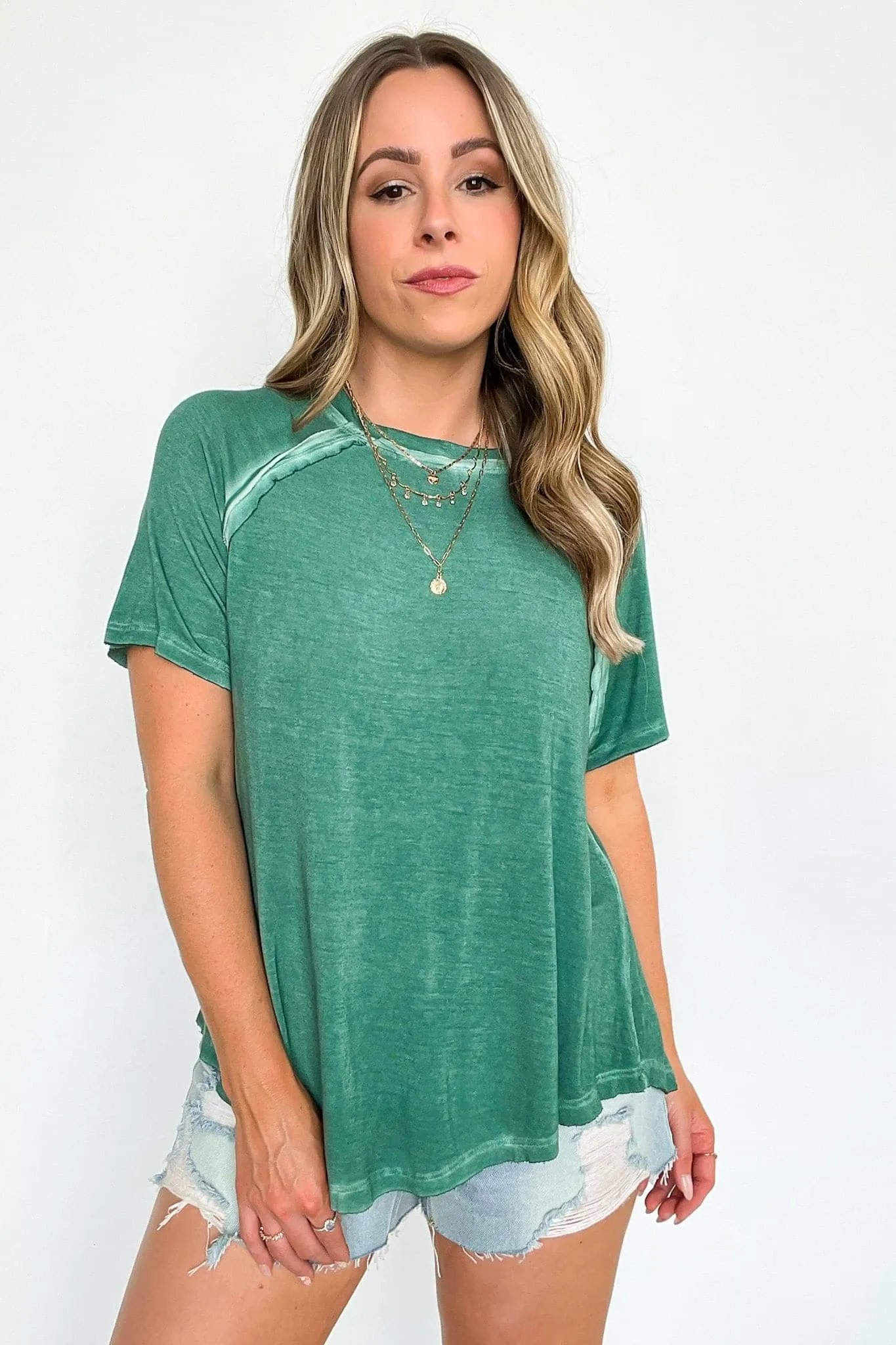 Alexi Mineral Washed Short Sleeve Relaxed Top - BACK IN STOCK