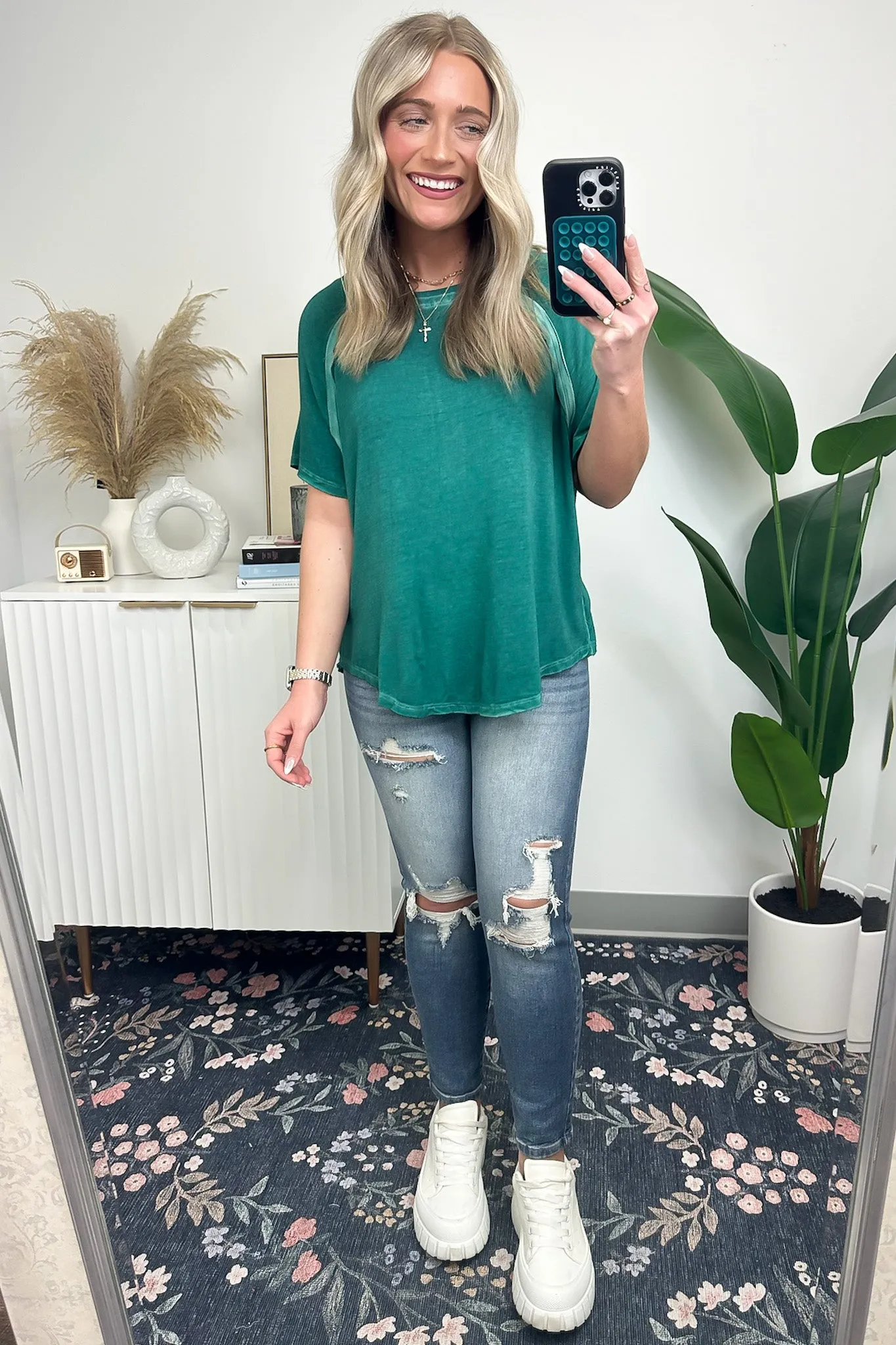 Alexi Mineral Washed Short Sleeve Relaxed Top - BACK IN STOCK