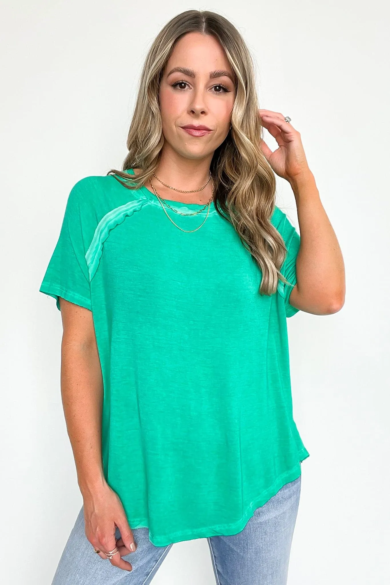 Alexi Mineral Washed Short Sleeve Relaxed Top - BACK IN STOCK
