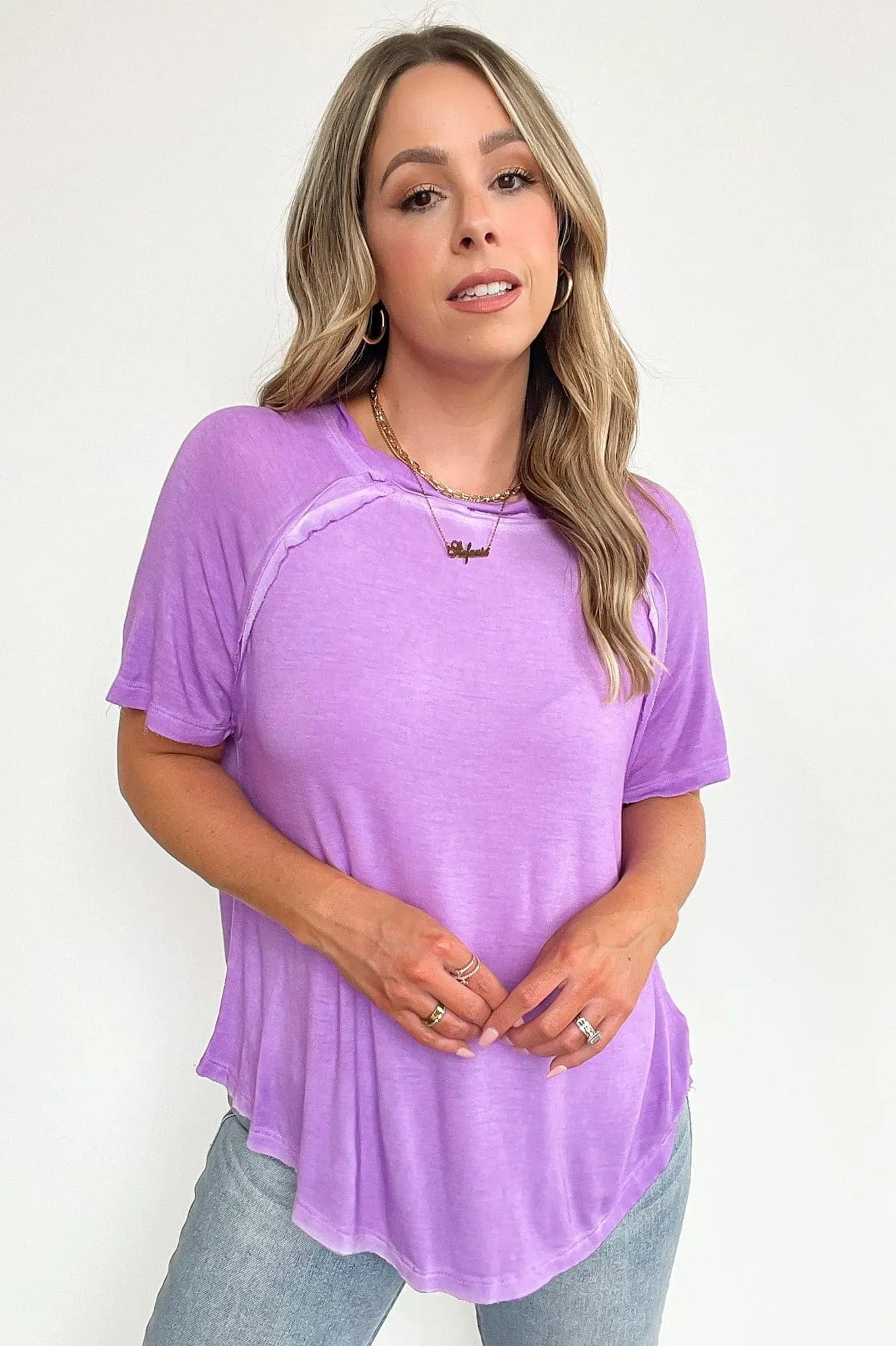 Alexi Mineral Washed Short Sleeve Relaxed Top - BACK IN STOCK