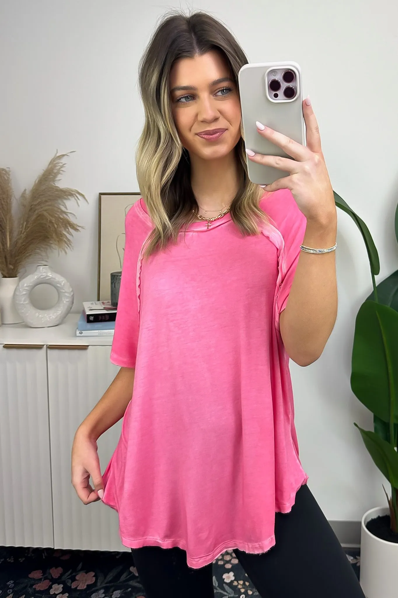 Alexi Mineral Washed Short Sleeve Relaxed Top - BACK IN STOCK