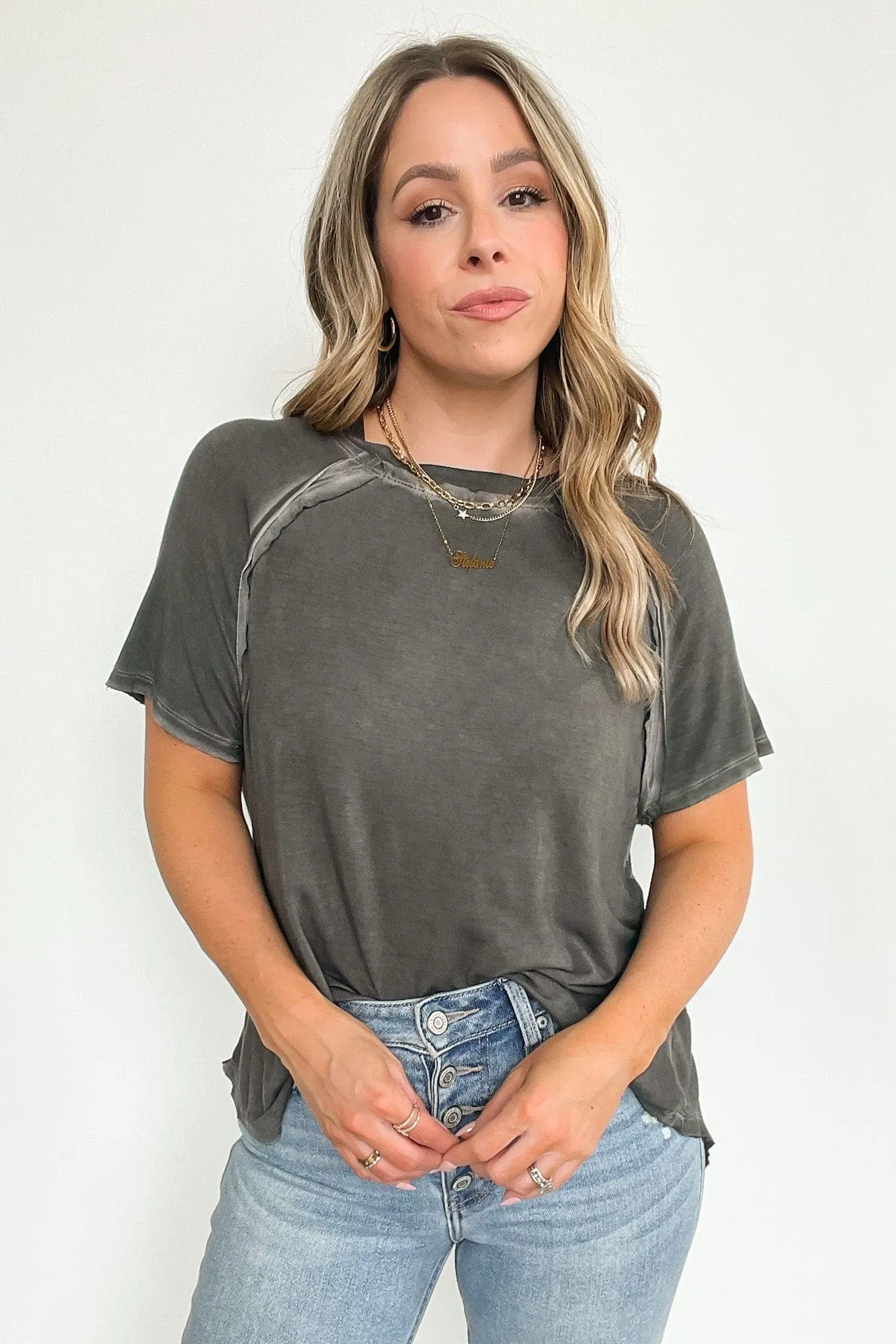 Alexi Mineral Washed Short Sleeve Relaxed Top - BACK IN STOCK