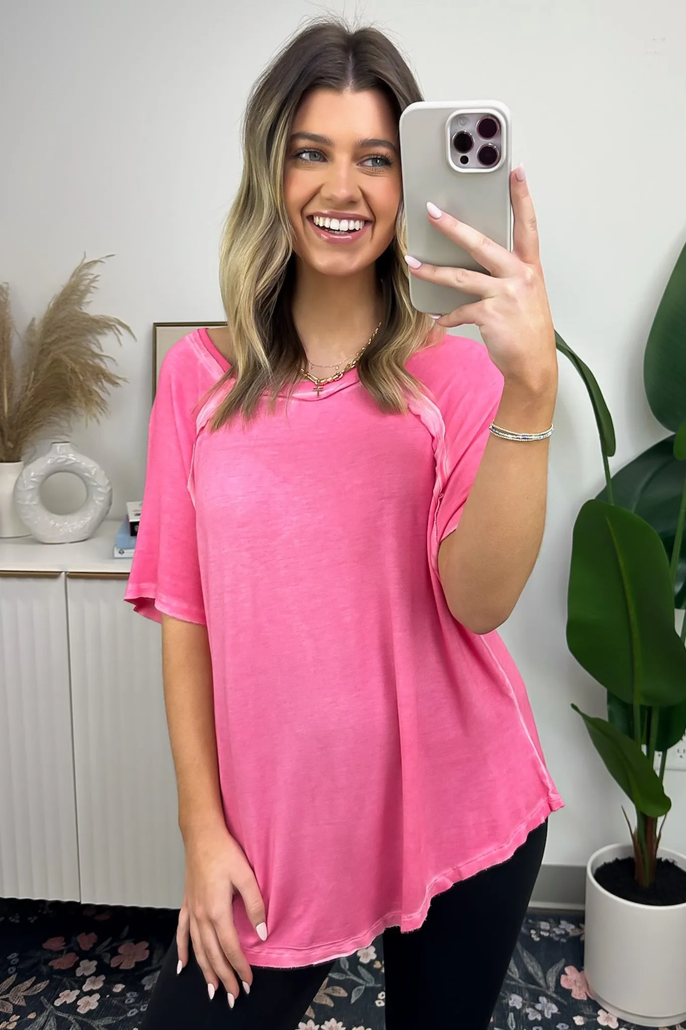 Alexi Mineral Washed Short Sleeve Relaxed Top - BACK IN STOCK
