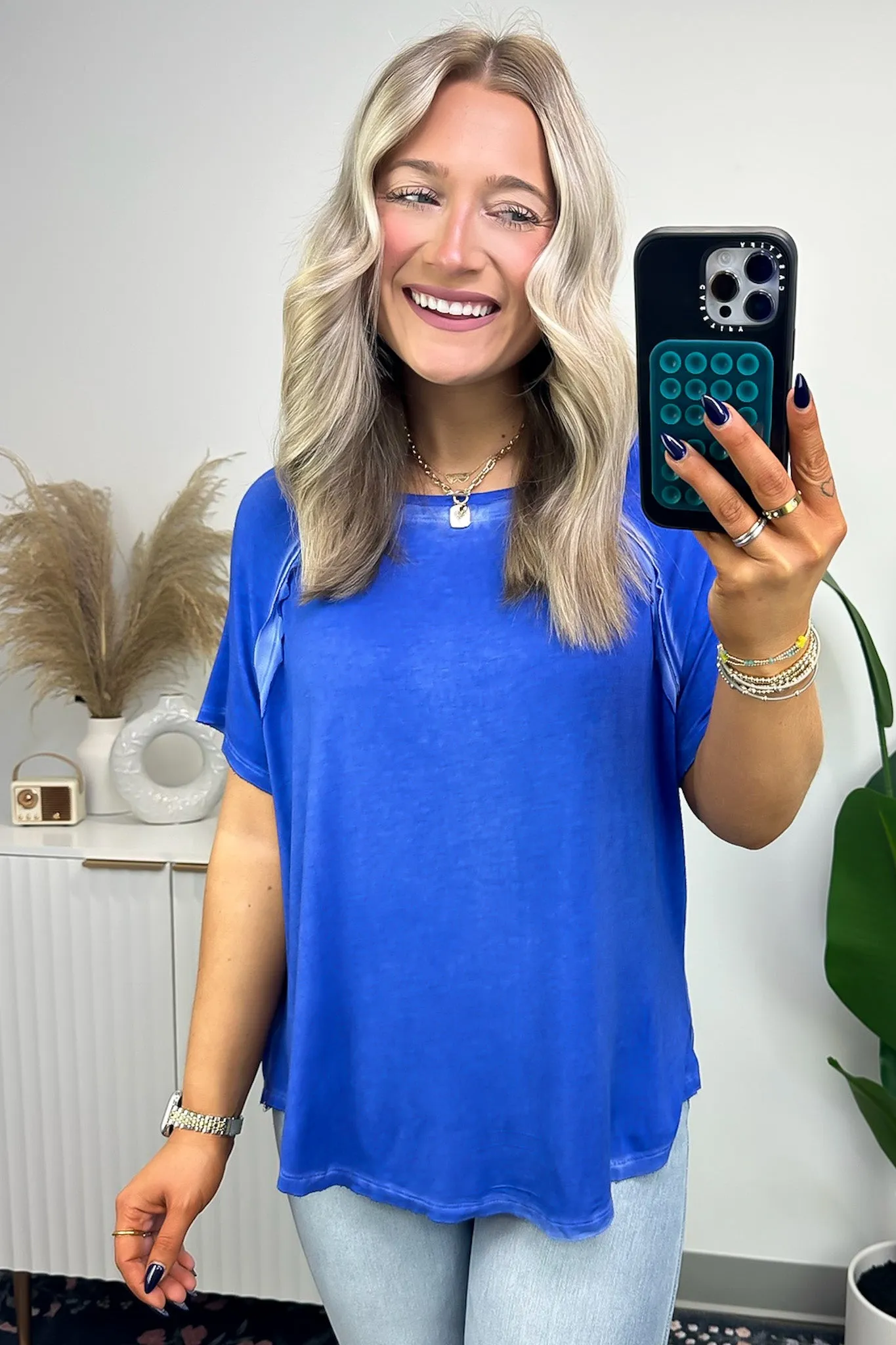 Alexi Mineral Washed Short Sleeve Relaxed Top - BACK IN STOCK