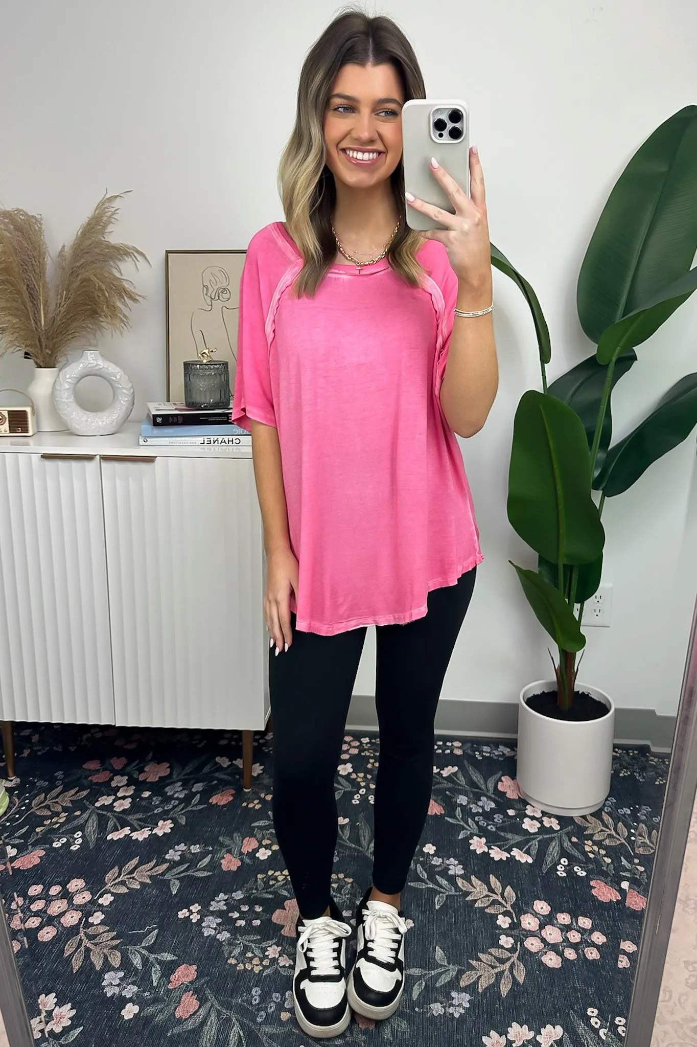 Alexi Mineral Washed Short Sleeve Relaxed Top - BACK IN STOCK