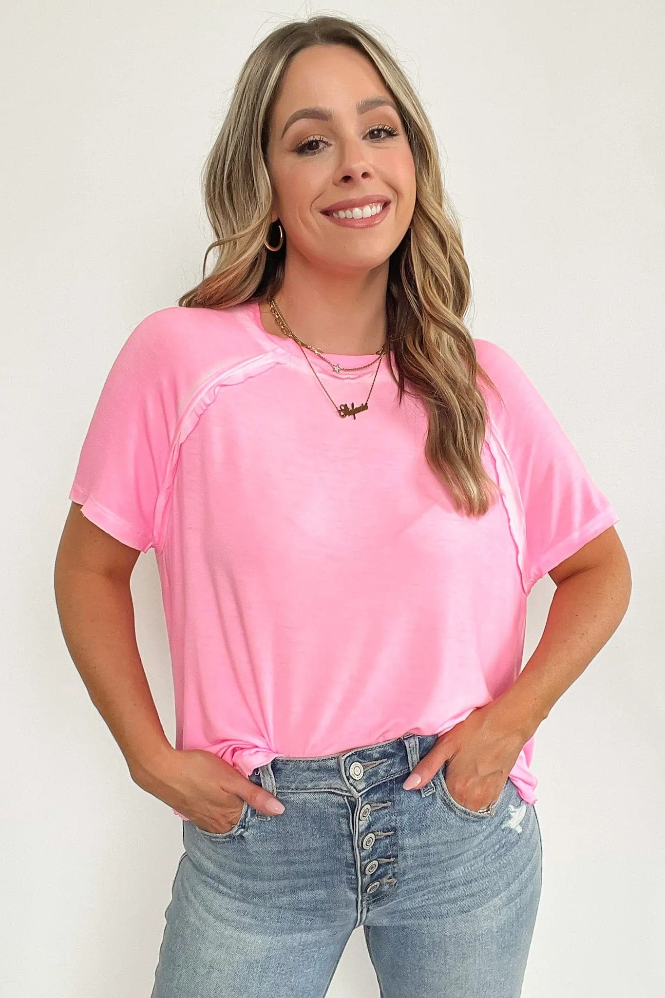 Alexi Mineral Washed Short Sleeve Relaxed Top - BACK IN STOCK