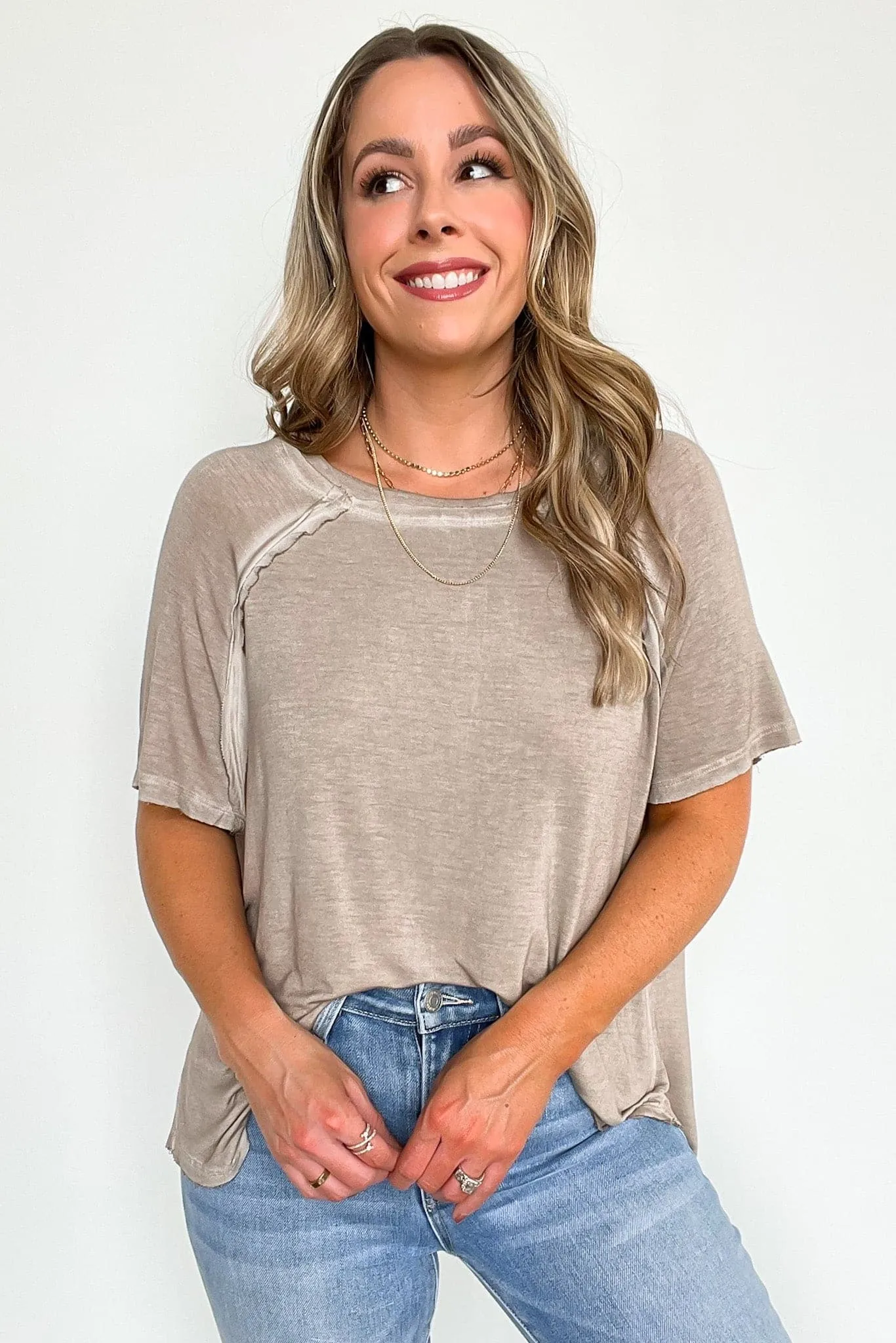 Alexi Mineral Washed Short Sleeve Relaxed Top - BACK IN STOCK