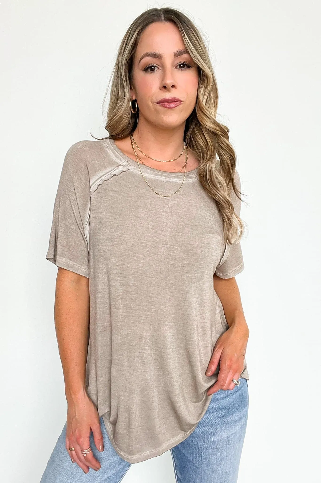 Alexi Mineral Washed Short Sleeve Relaxed Top - BACK IN STOCK
