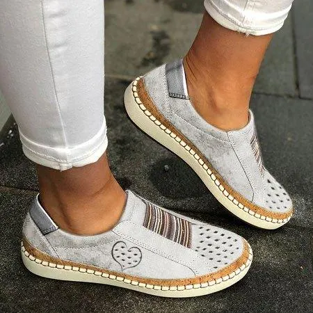 All Season Pu Flat Heel Sneakers