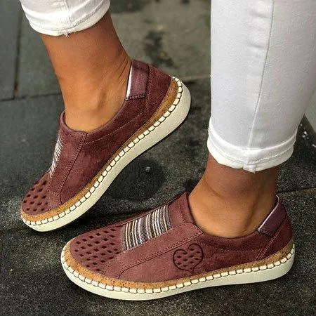 All Season Pu Flat Heel Sneakers