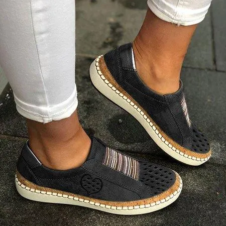 All Season Pu Flat Heel Sneakers