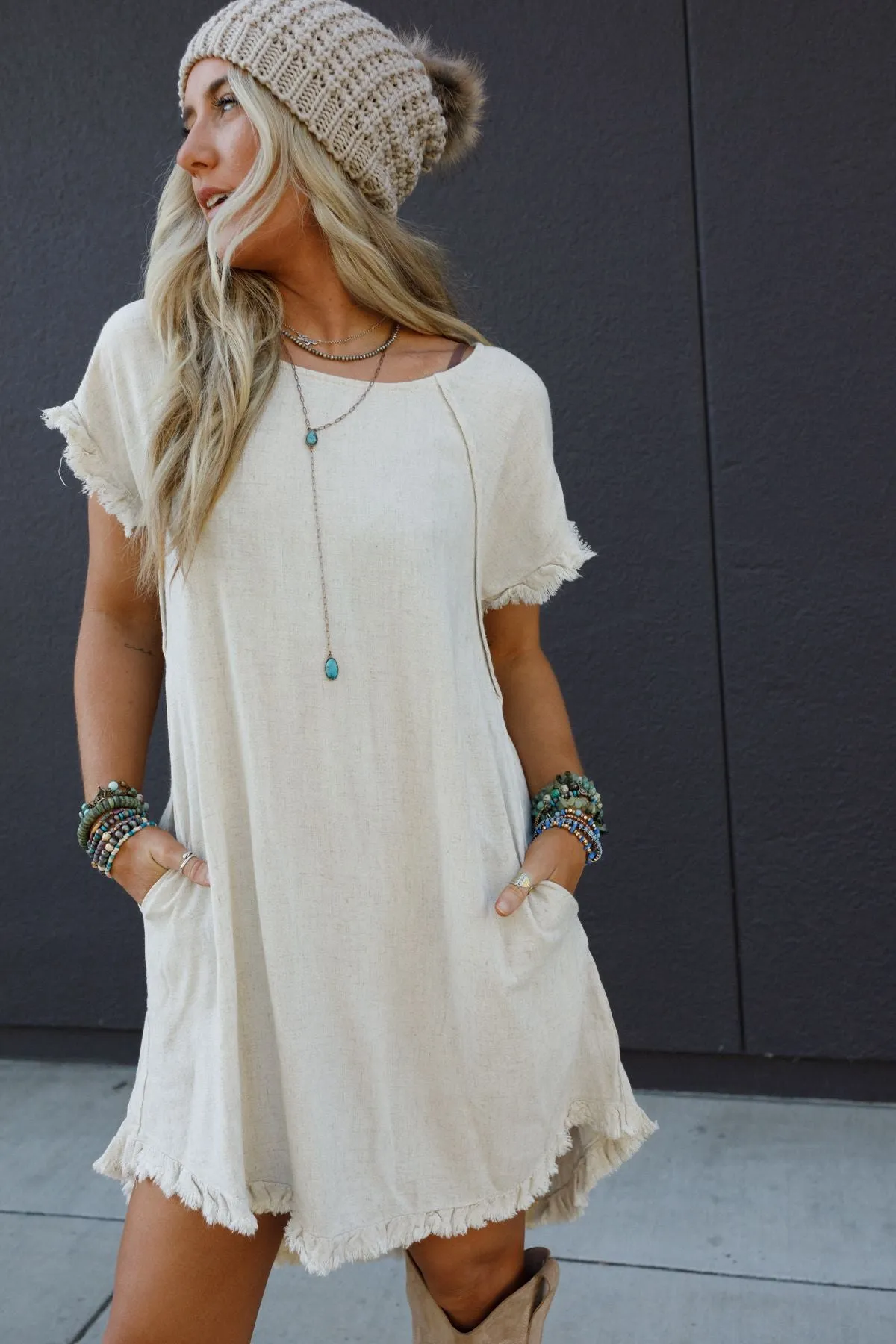 Around The World Dress - Beige