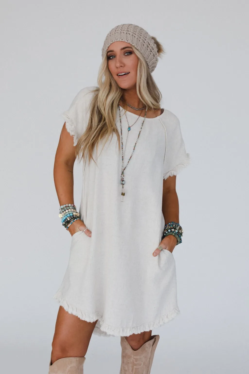 Around The World Dress - Beige