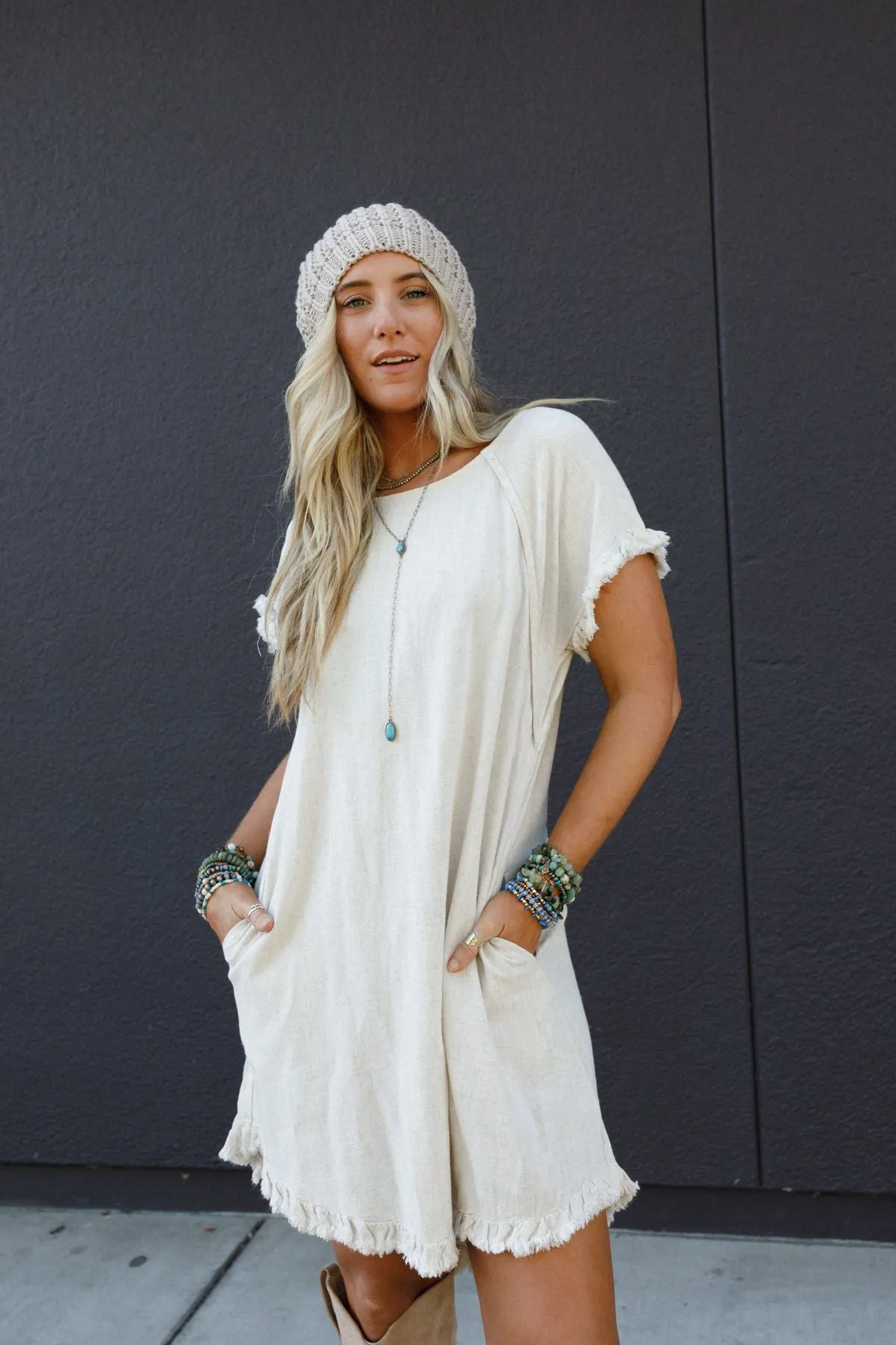 Around The World Dress - Beige