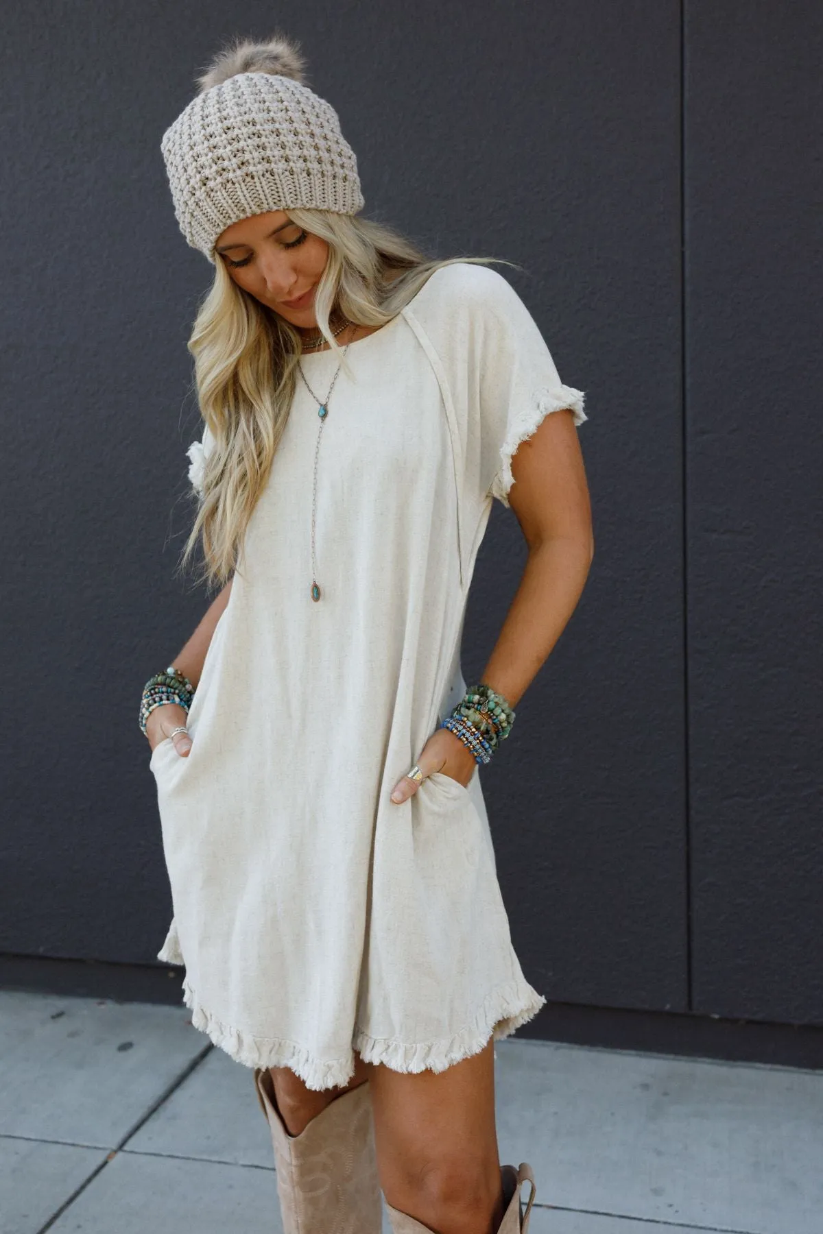 Around The World Dress - Beige