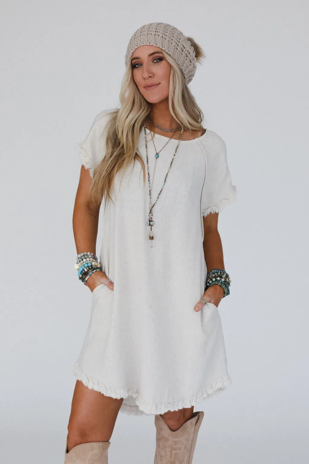 Around The World Dress - Beige