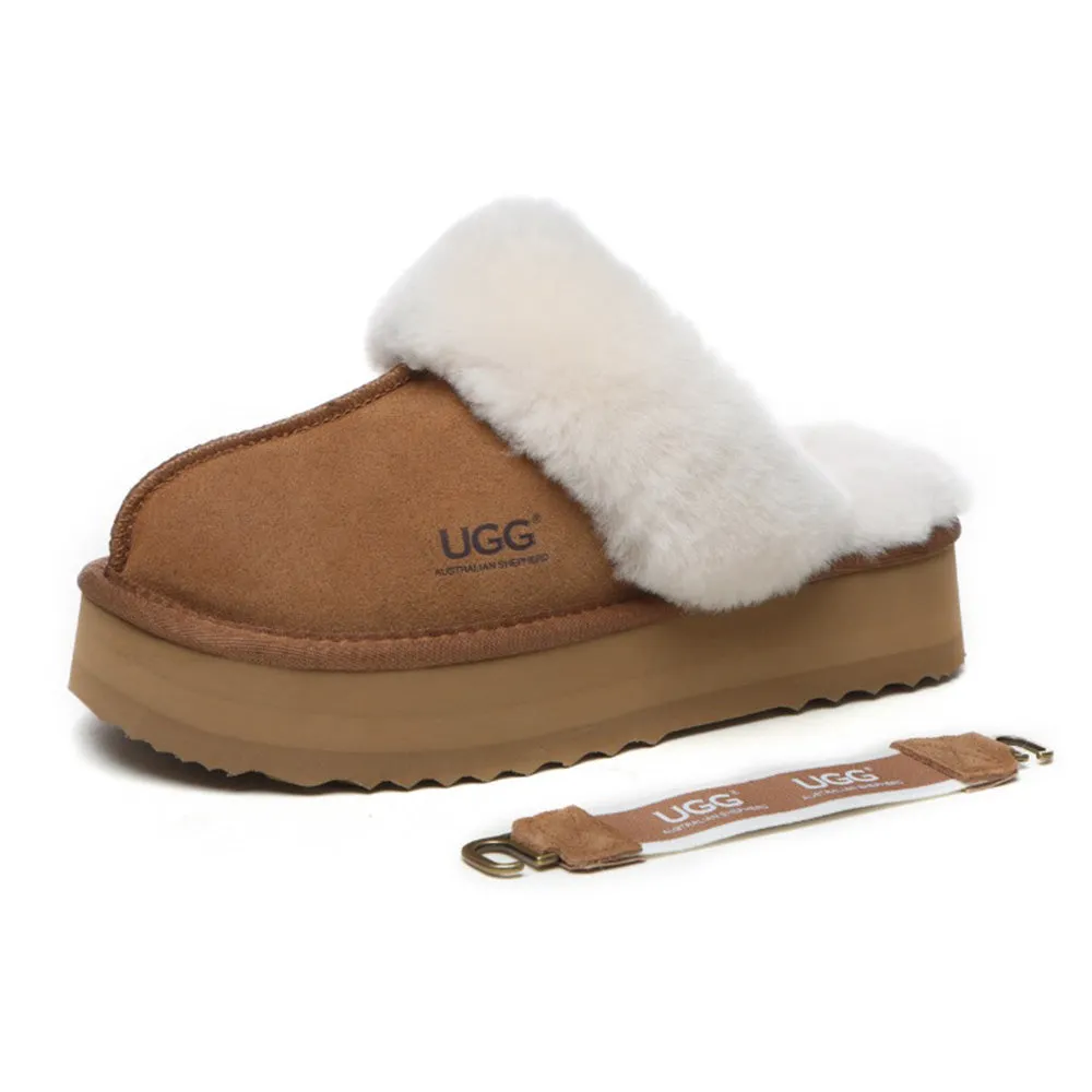 Australian Shepherd Muffin Platform Slippers #AS2047