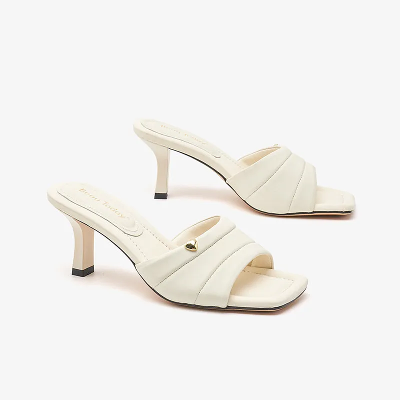 BeauToday Summer High Heel Slippers for Women