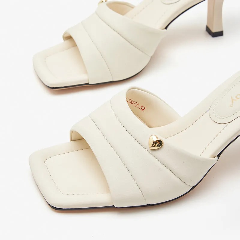 BeauToday Summer High Heel Slippers for Women