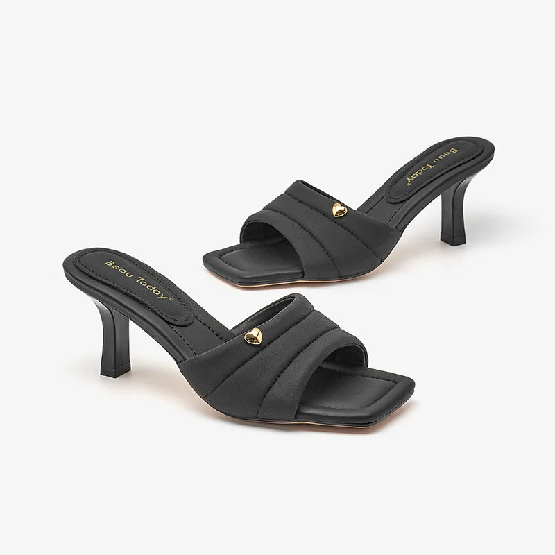 BeauToday Summer High Heel Slippers for Women