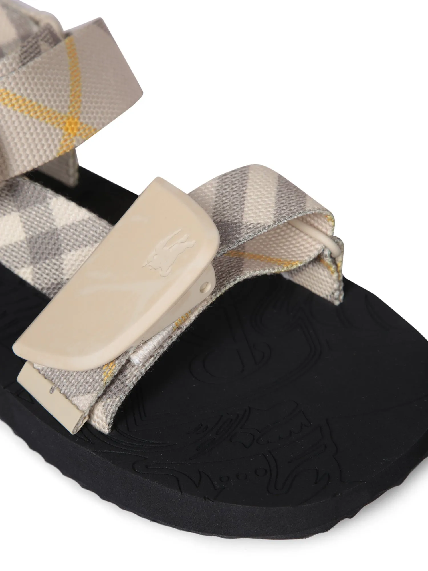 Beige Check Trek Sandals