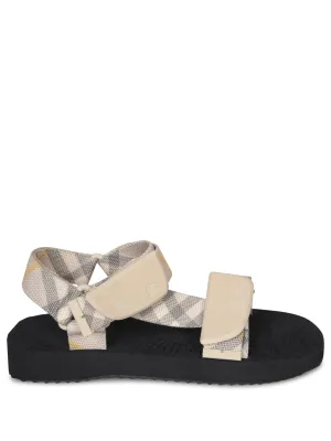 Beige Check Trek Sandals