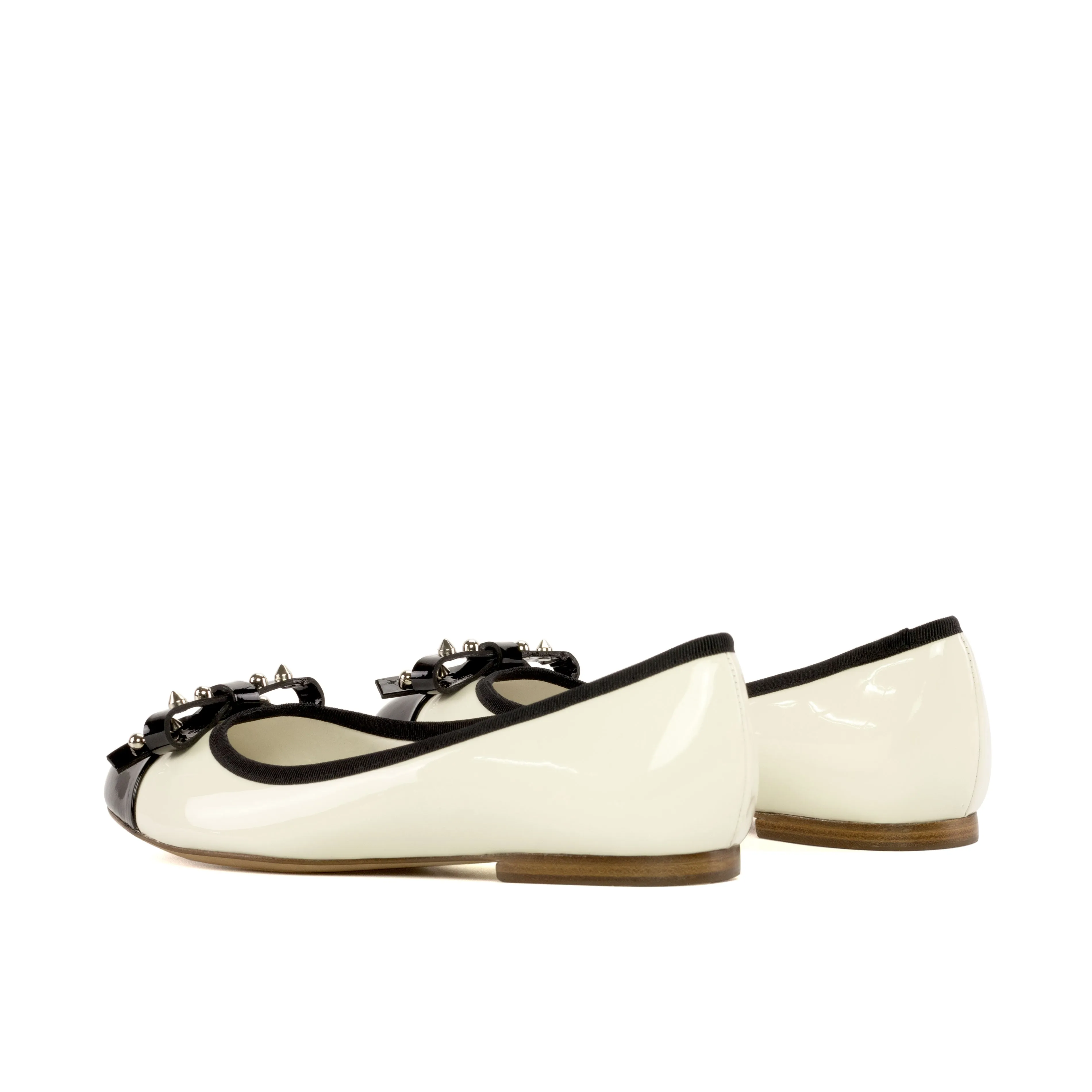 Black and White Patent Ballet Flats, Shoes for Wedding