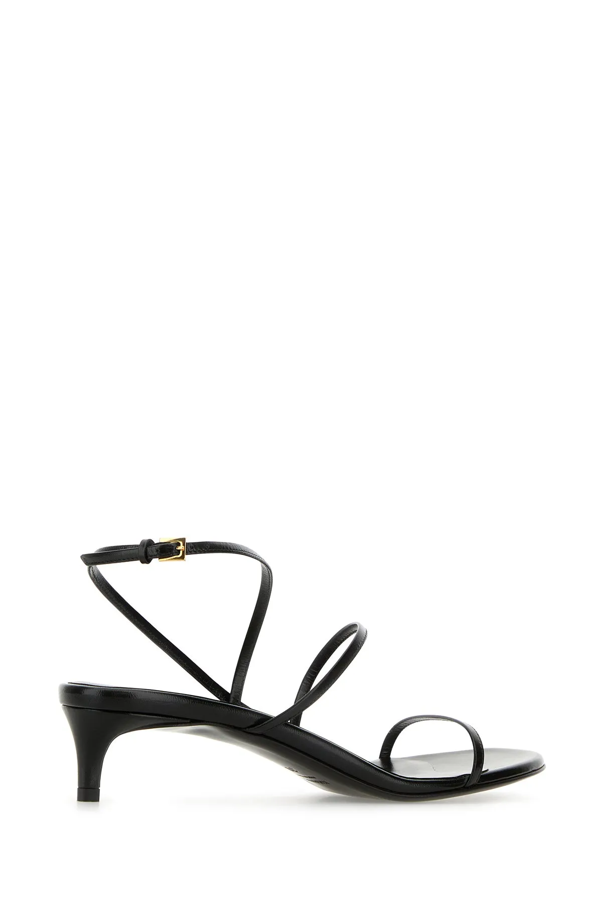 Black leather Loop Kitten sandals