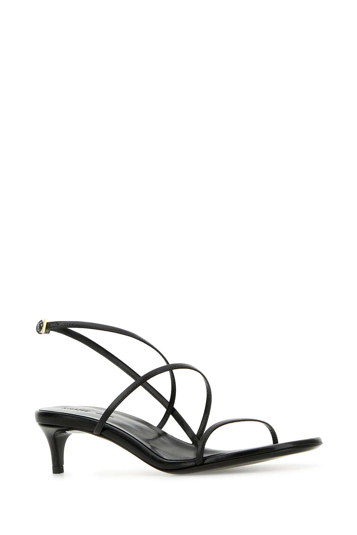 Black leather Loop Kitten sandals