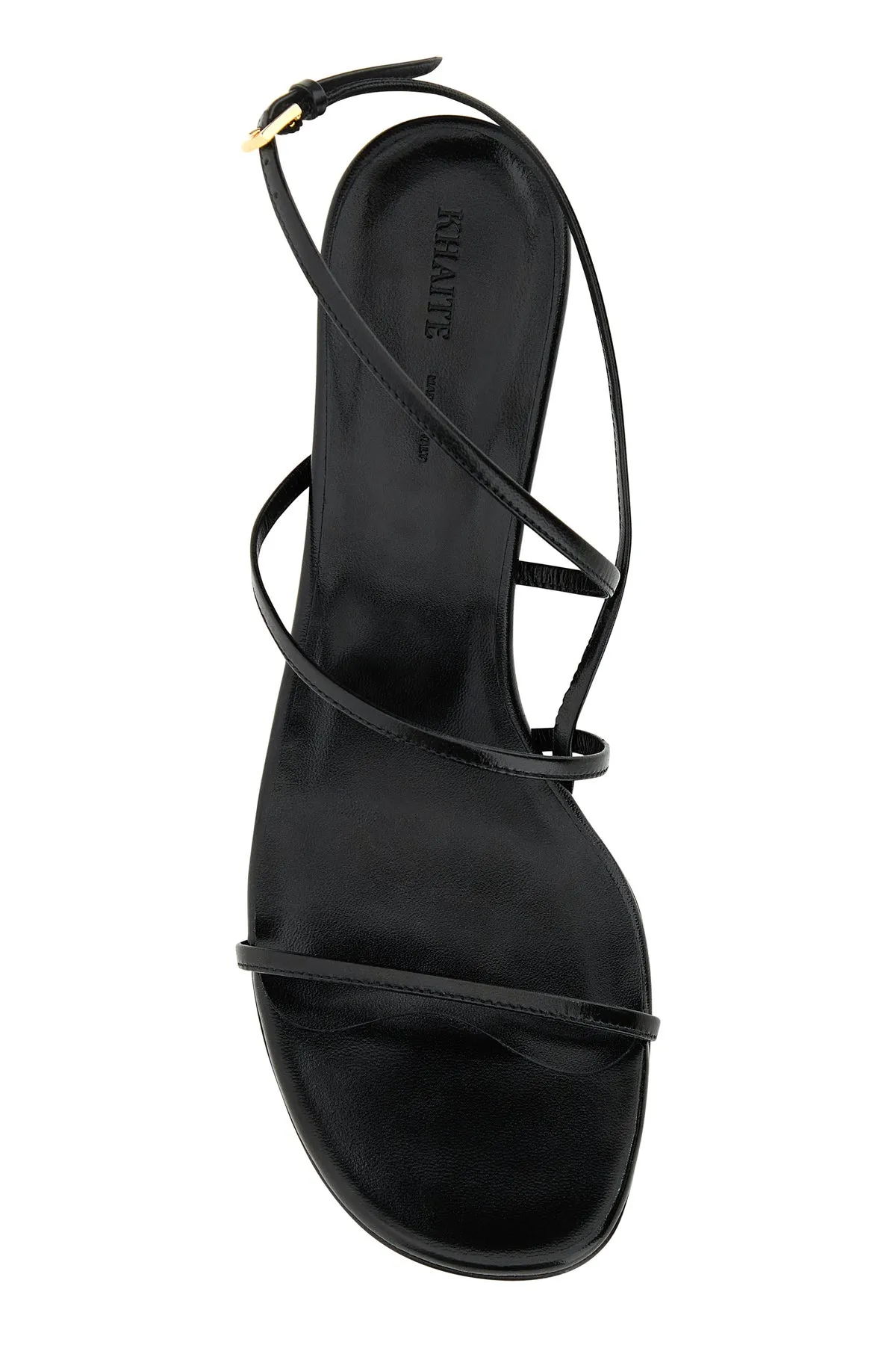 Black leather Loop Kitten sandals