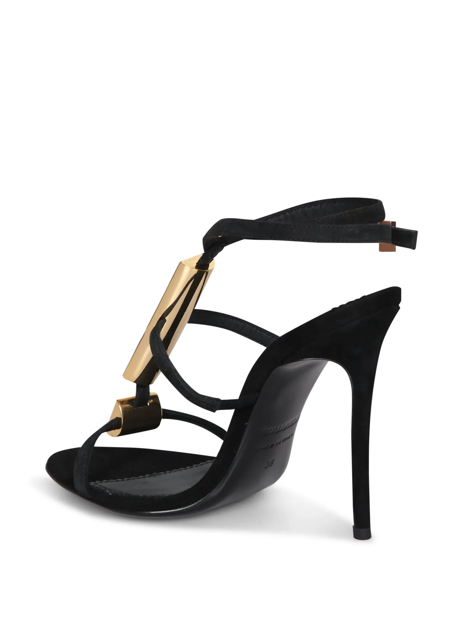 Black Stones High Heel Sandals