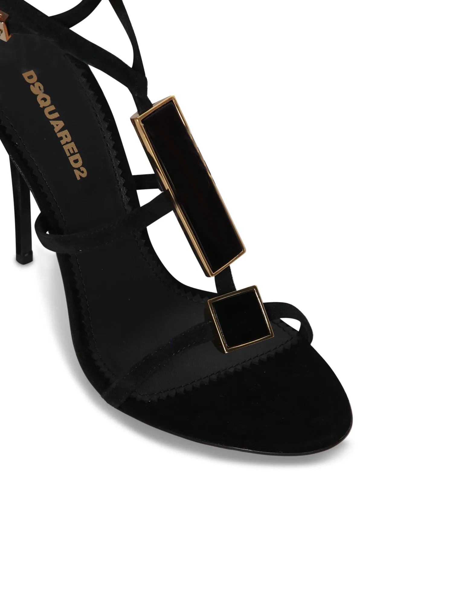 Black Stones High Heel Sandals