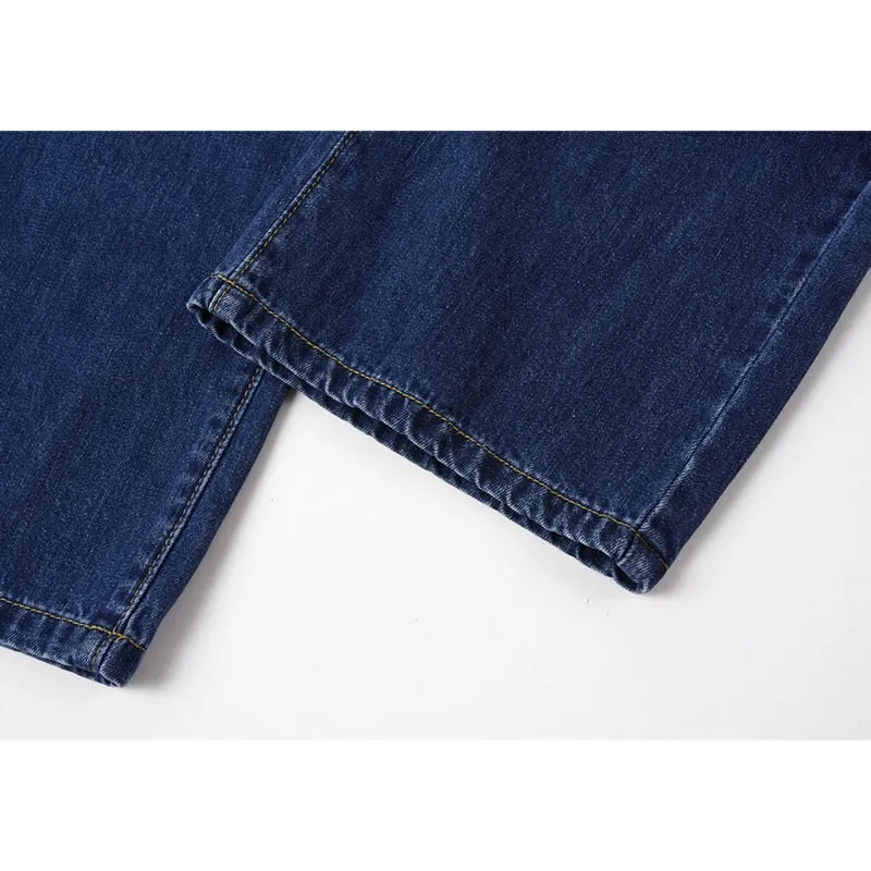 Blue High Waist Women& Straight Jeans Black Vintage Wide Leg Pants