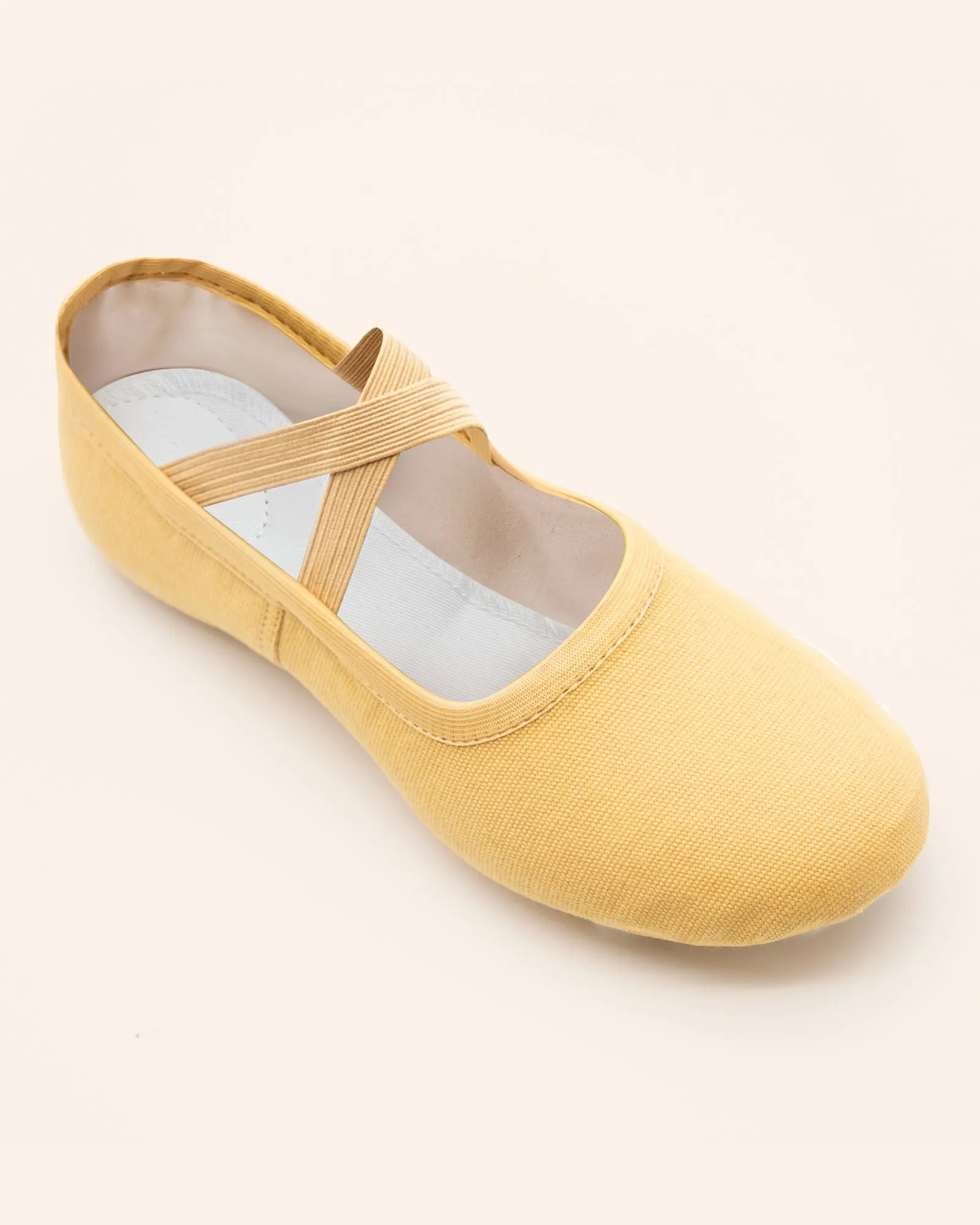 Canvas Ballet Slippers Flats with Leather Soles Dance Shoes for Big Kids