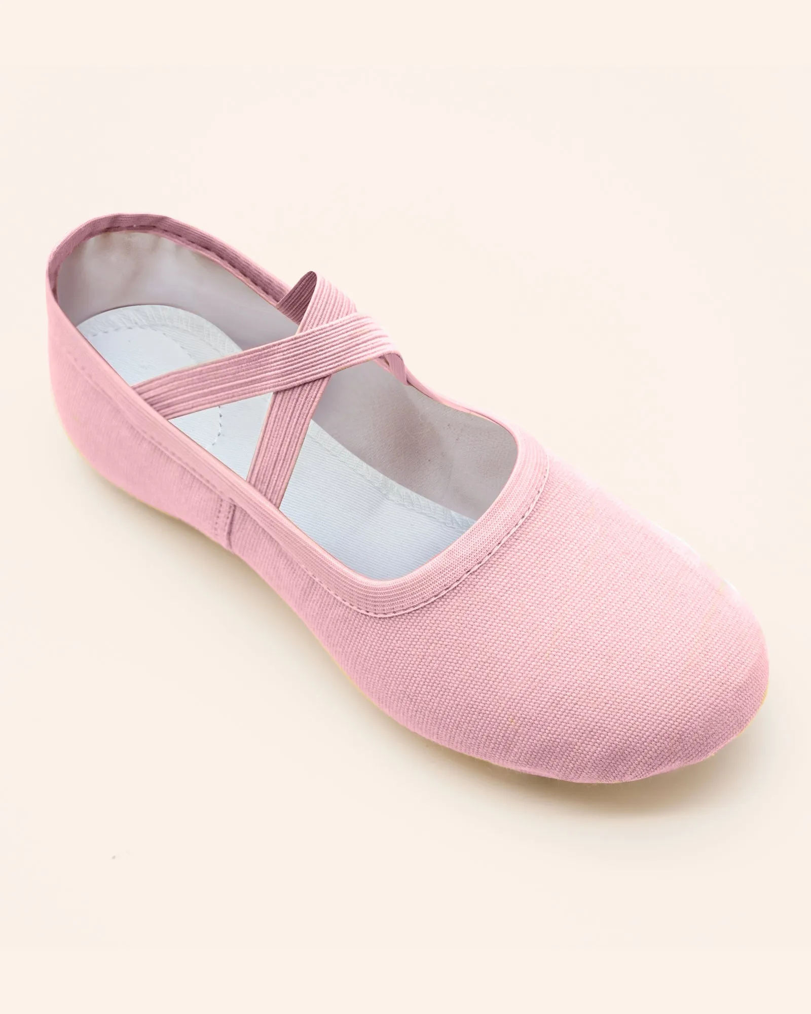 Canvas Ballet Slippers Flats with Leather Soles Dance Shoes for Big Kids
